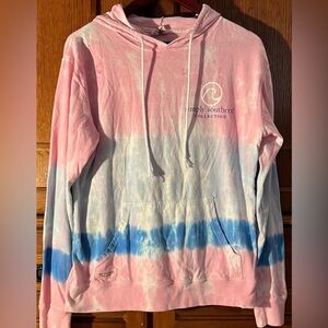 Simply Southern Tie Dye Long Sleeve Hooded Tee Save Our Oceans & Turtles Graphic